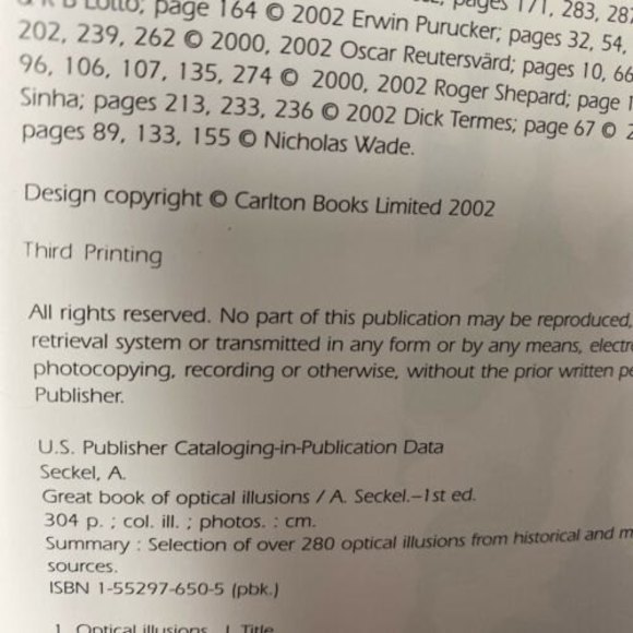 The Great Book‎ of Optical Illusions by Al Seckel 2002 Paperback Brain Teasers - Picture 4 of 11